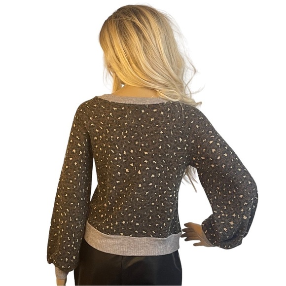 Good Luck Gem Brown and Gray Animal Print Sweater - Picture 2 of 9